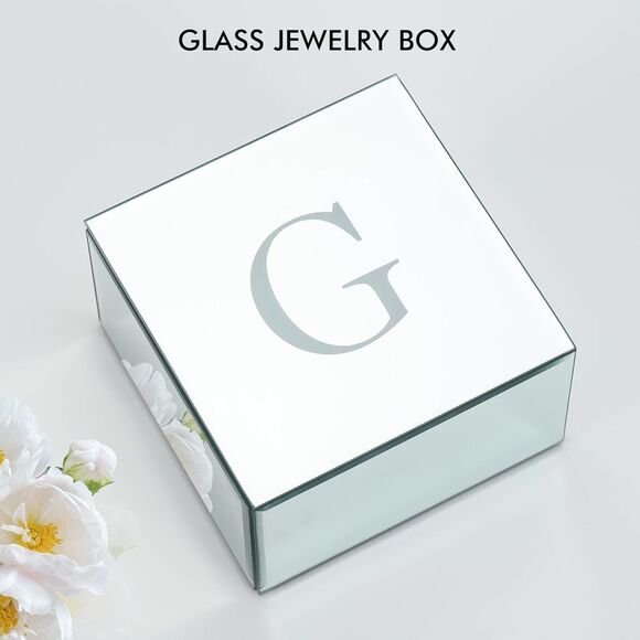 2 Layer Glass Jewelry Box‎ "Letter E" (4024) - Picture 5 of 7